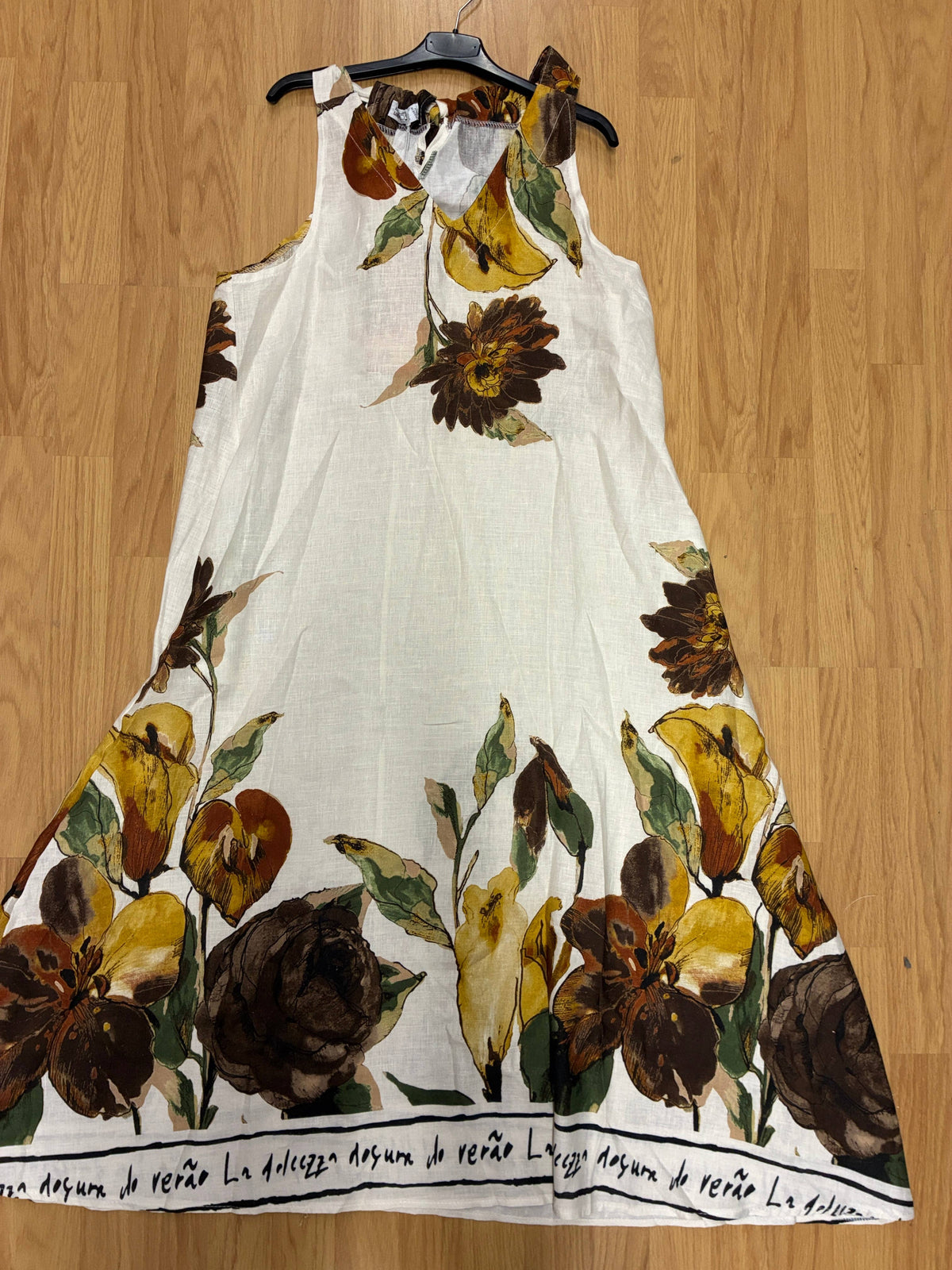 Linen Dress Large Flower Print