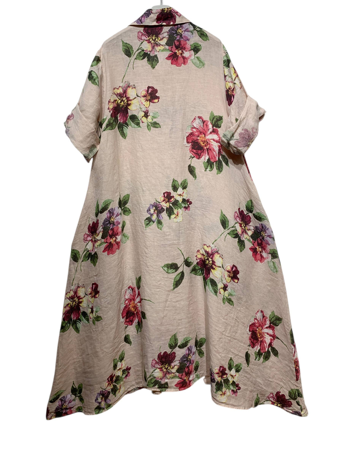 Floral Print Linen Duster