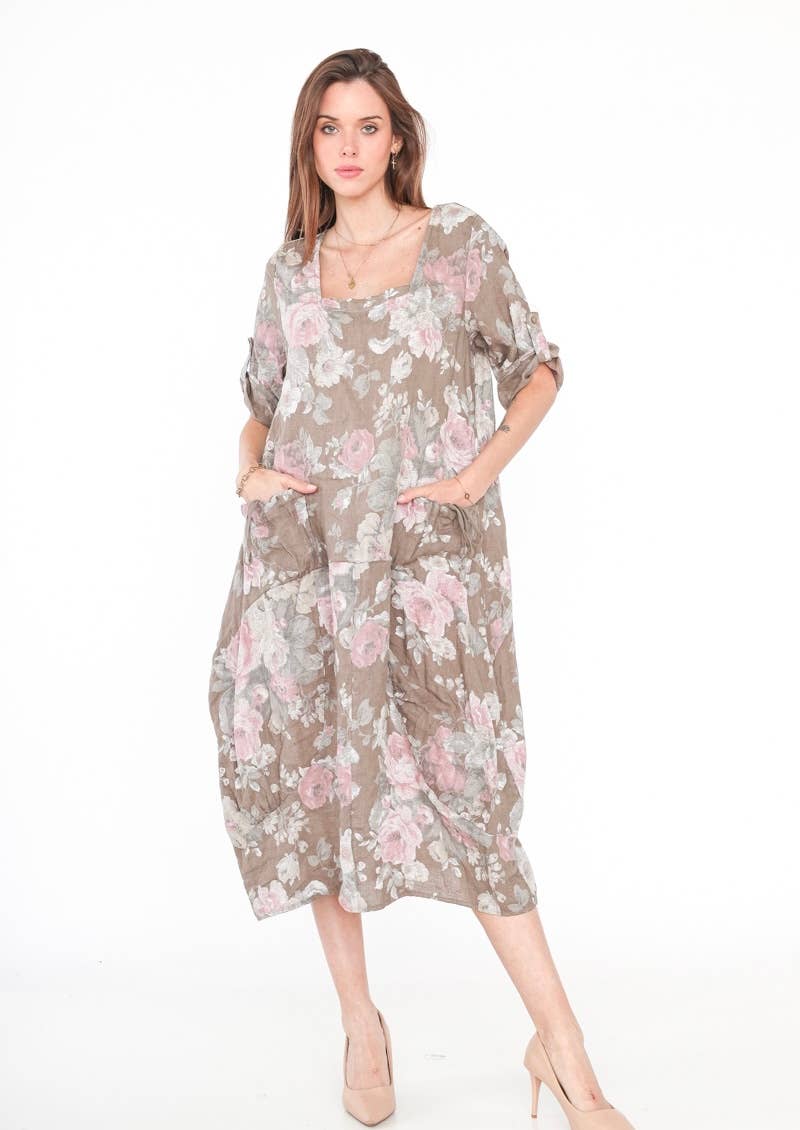 Floral Linen Dress