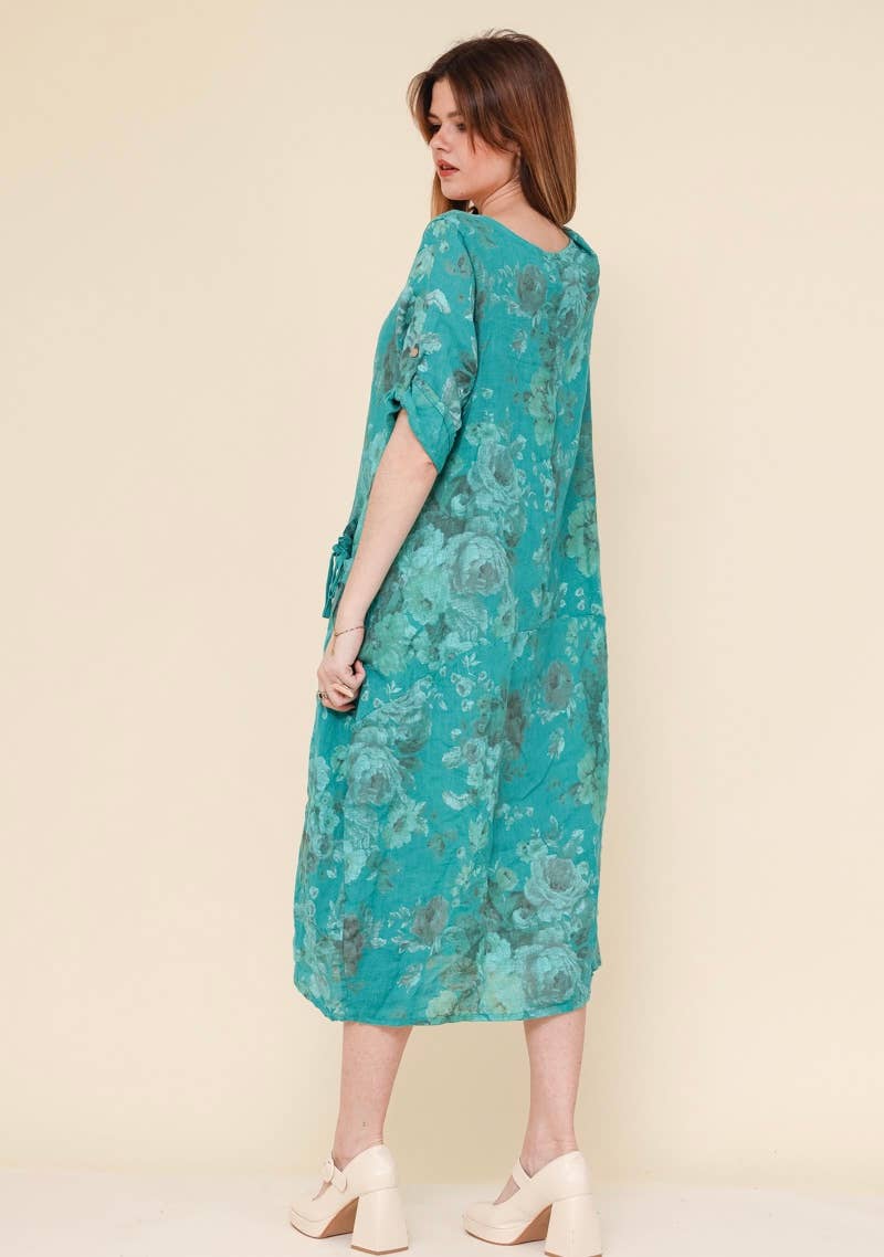 Floral Linen Dress