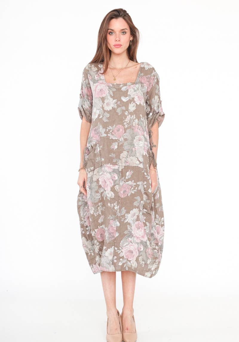 Floral Linen Dress