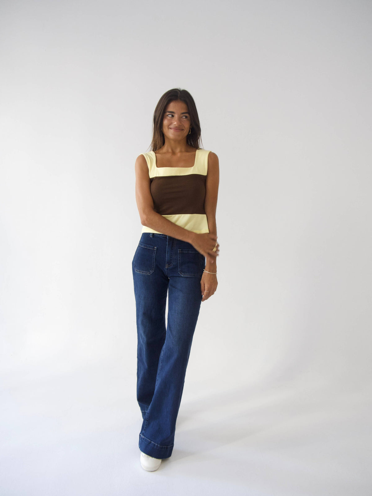 Mila Brown and Yellow Top