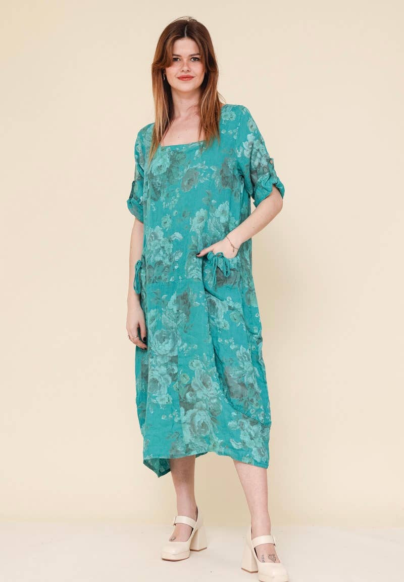 Floral Linen Dress