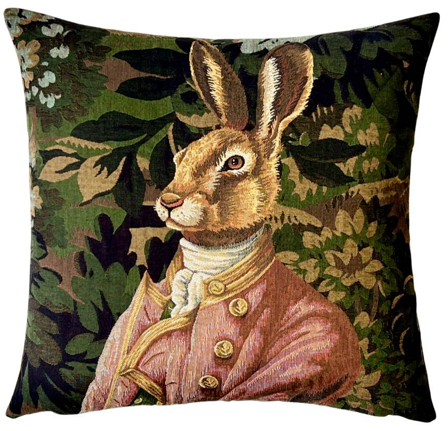 Hare pillow cover - forest decor - rabbit throw pillow