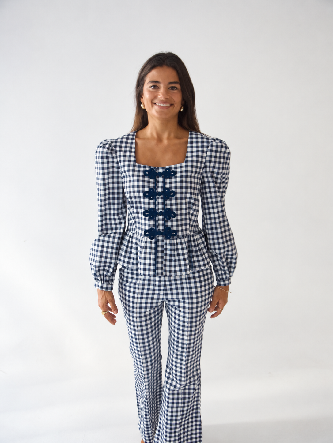 Rome Vichy Navy Blue Blouse