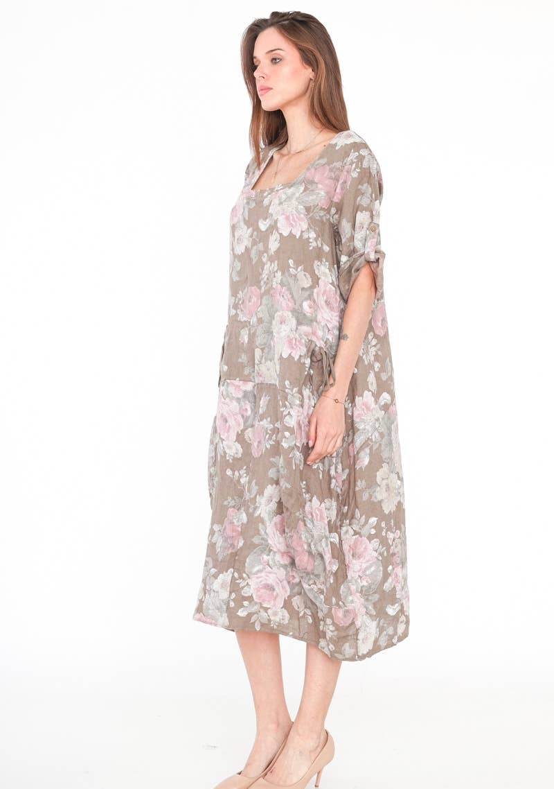 Floral Linen Dress