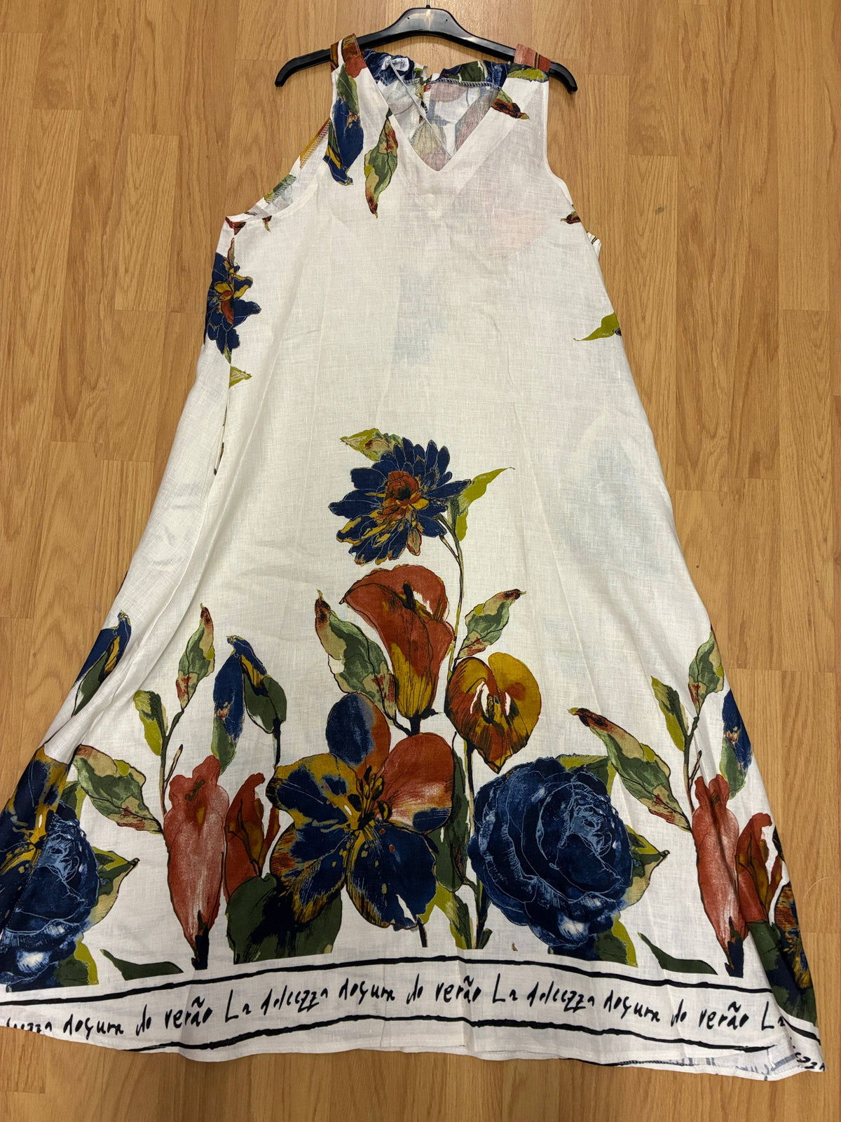Linen Dress Large Flower Print