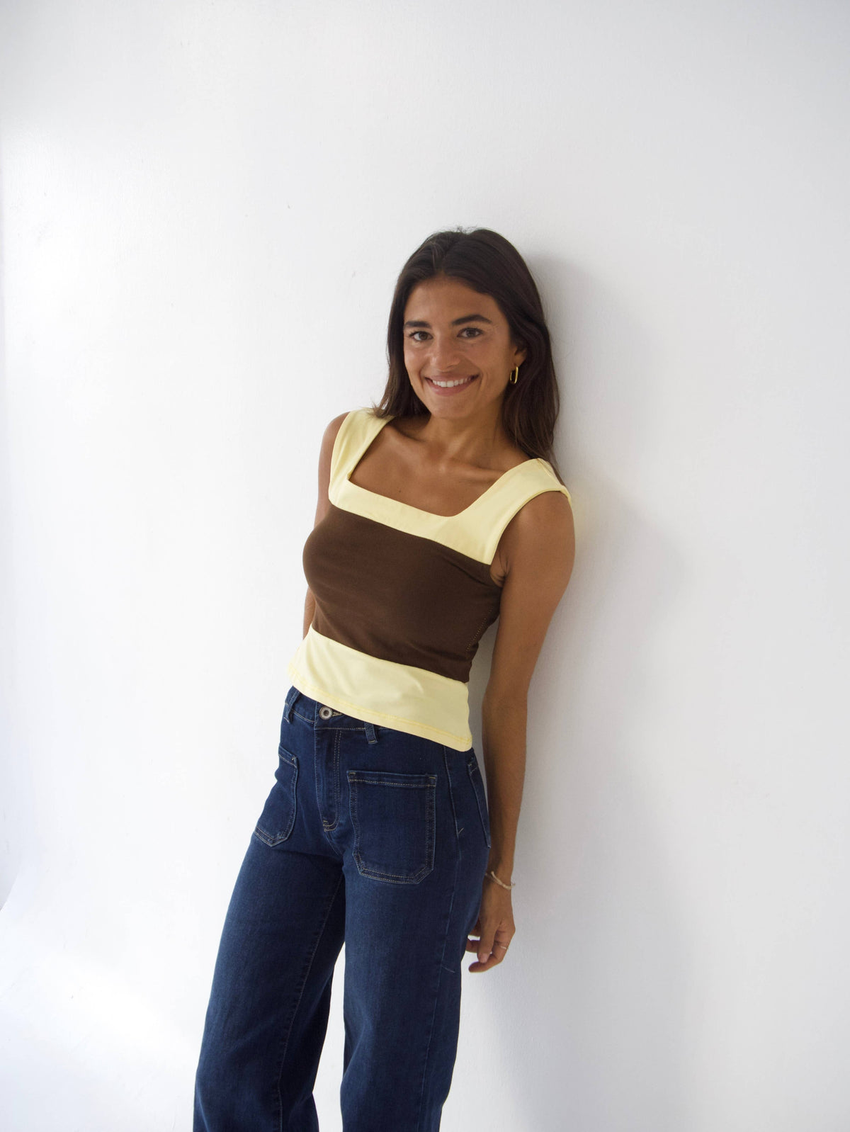 Mila Brown and Yellow Top