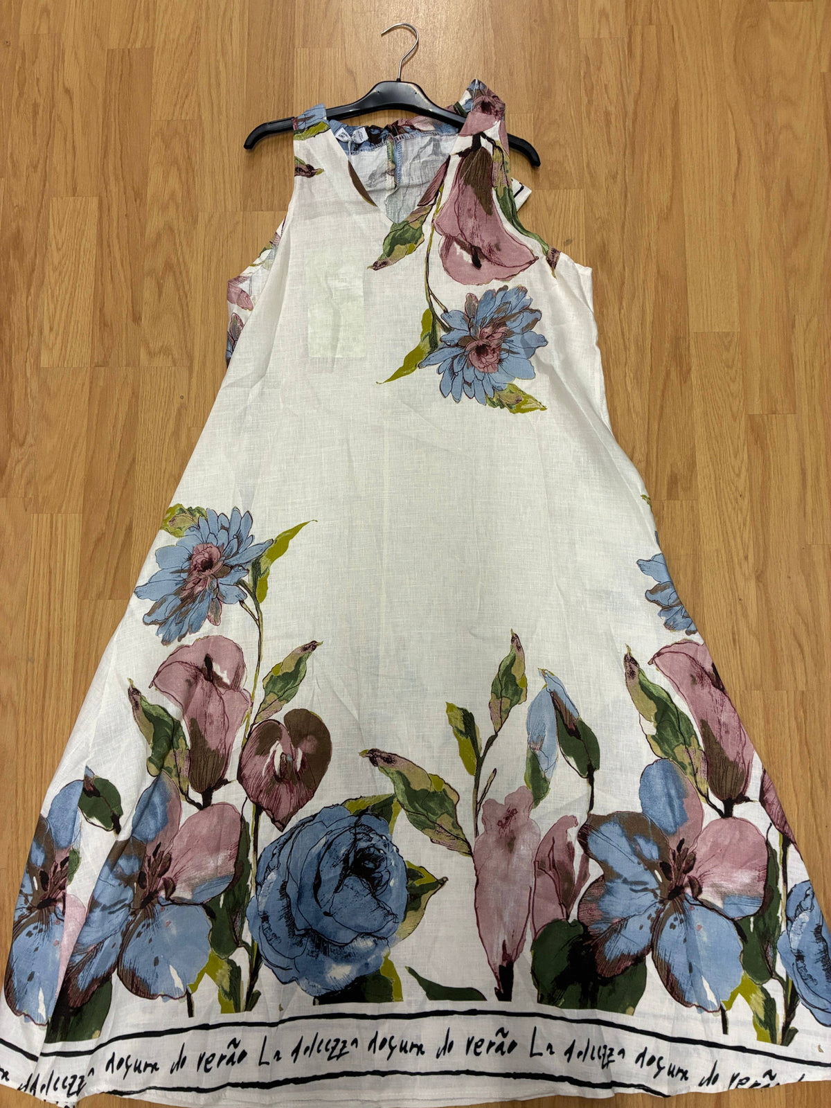 Linen Dress Large Flower Print