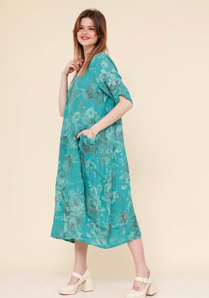 Floral Linen Dress