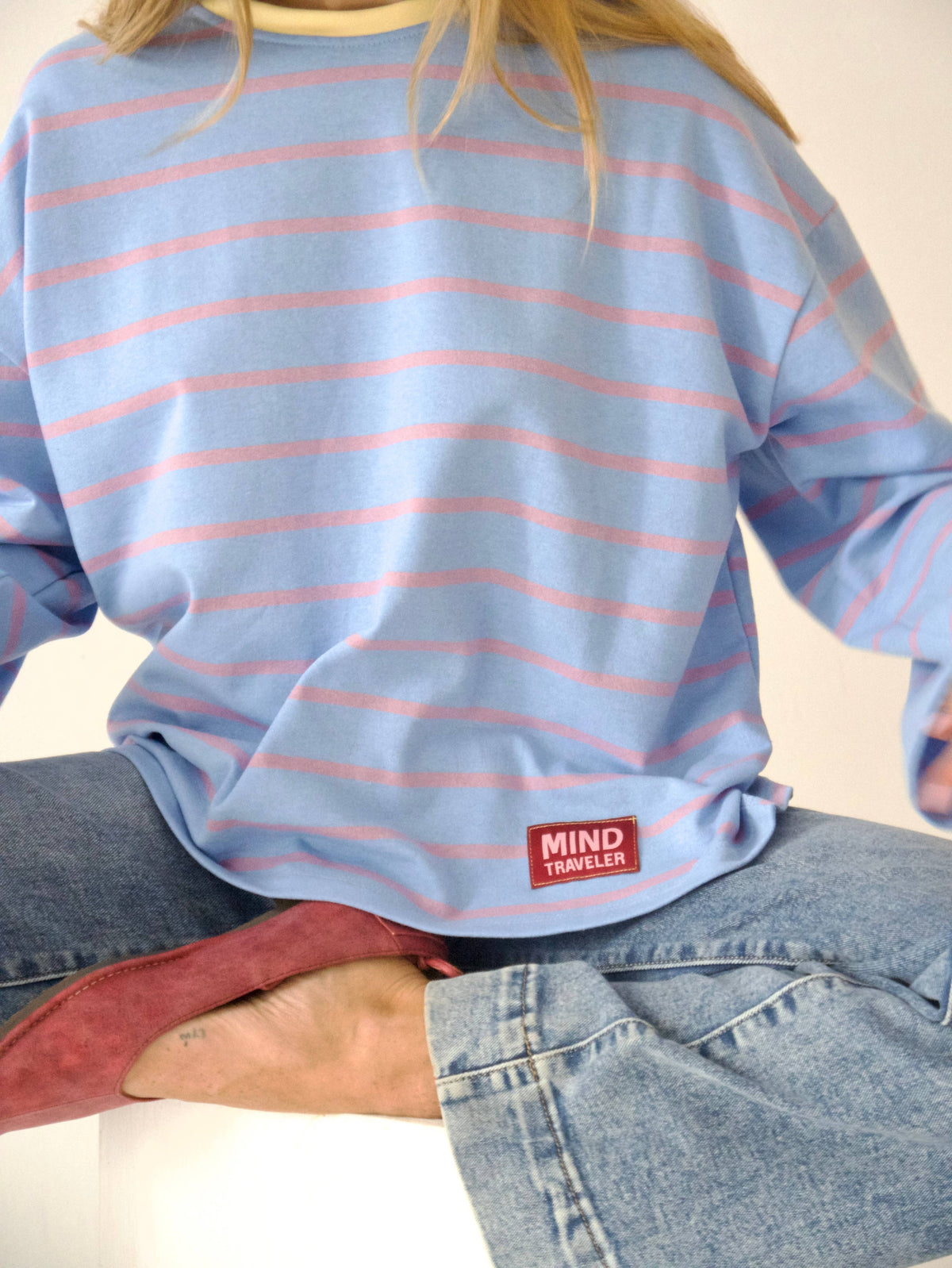Míriam T-shirt Lavender and Sky Blue
