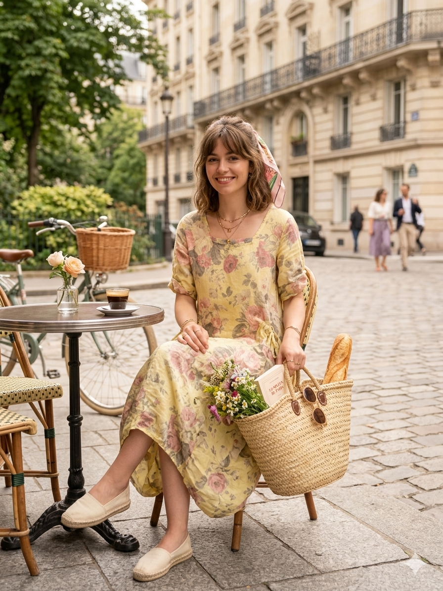 Floral Linen Dress