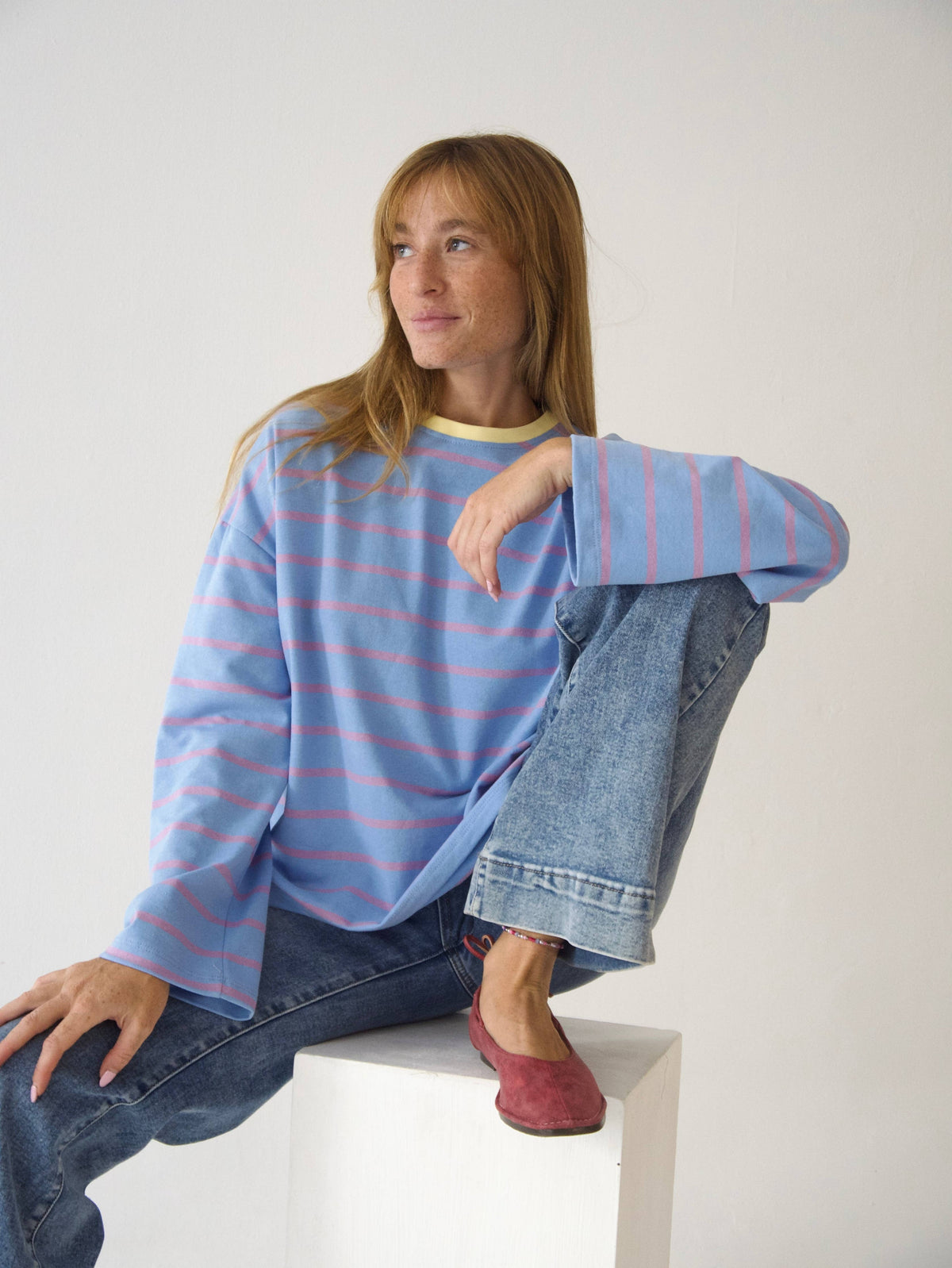 Míriam T-shirt Lavender and Sky Blue