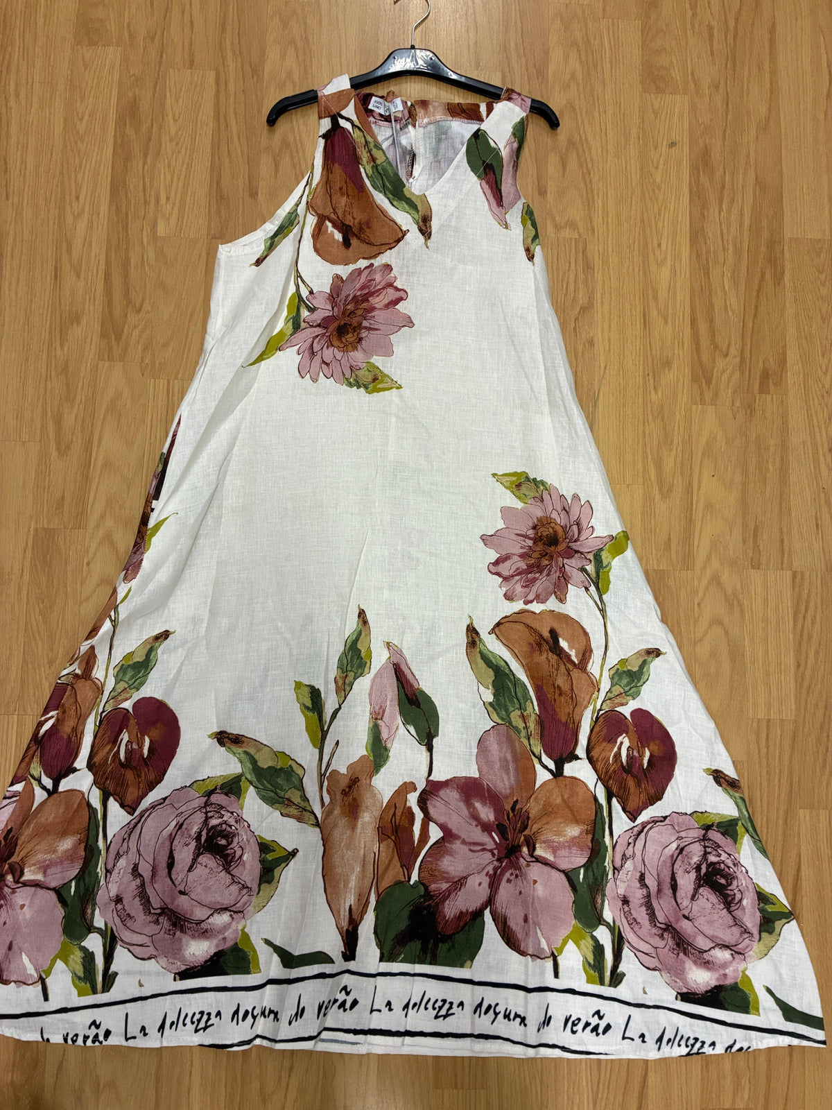 Linen Dress Large Flower Print