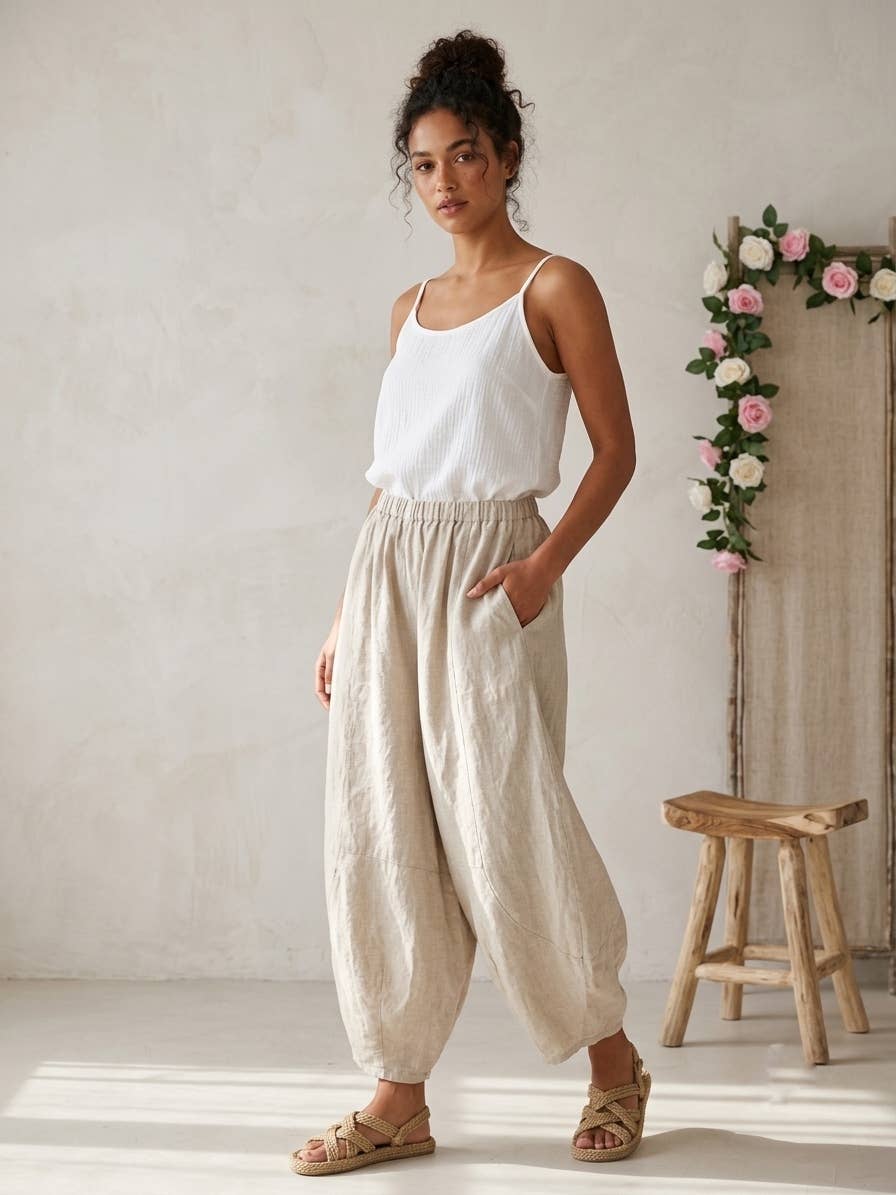 Linen Balloon Pants