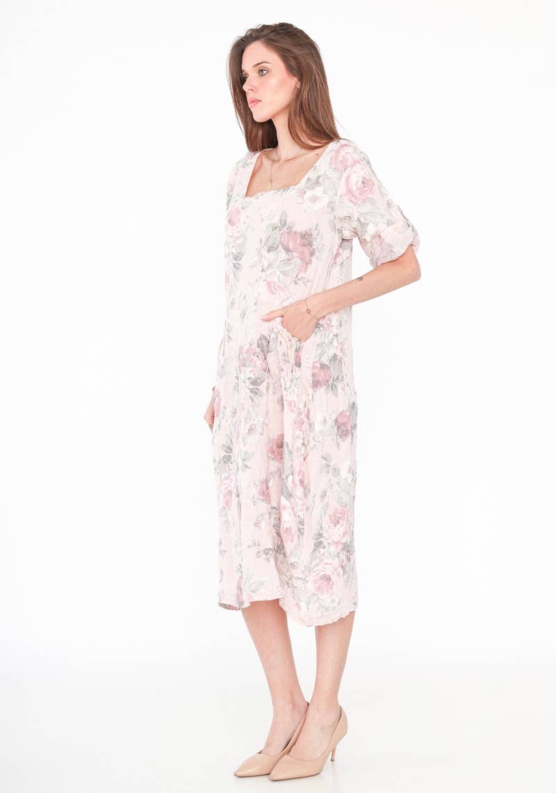 Floral Linen Dress