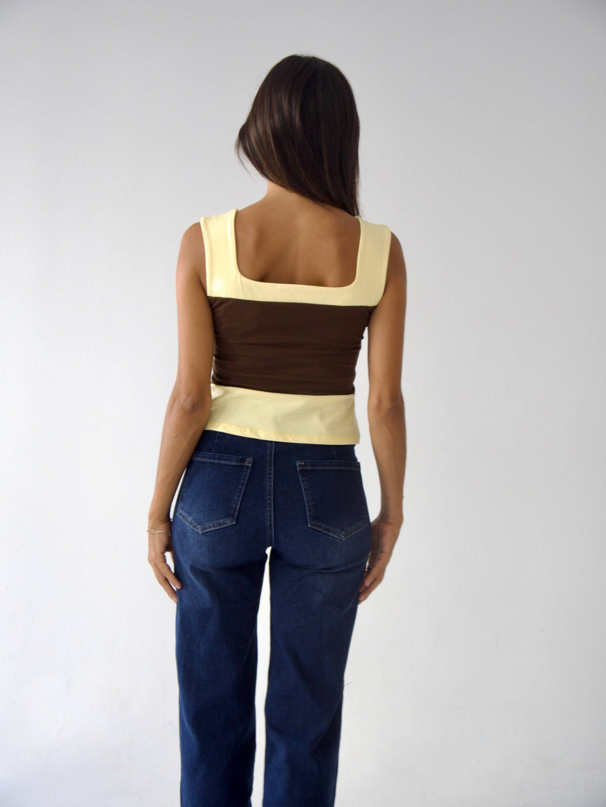 Mila Brown and Yellow Top