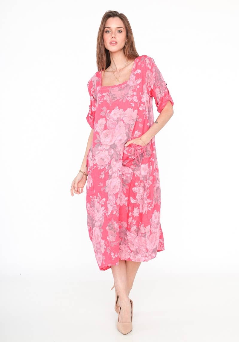 Floral Linen Dress