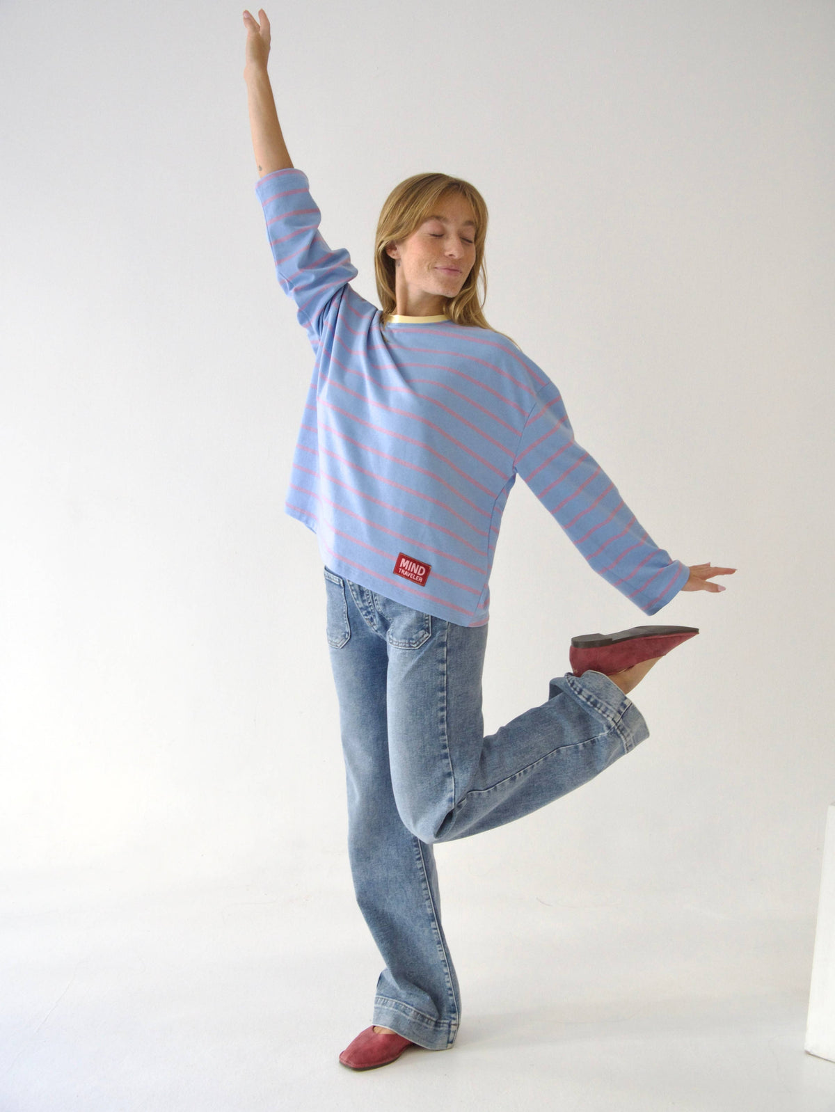 Míriam T-shirt Lavender and Sky Blue