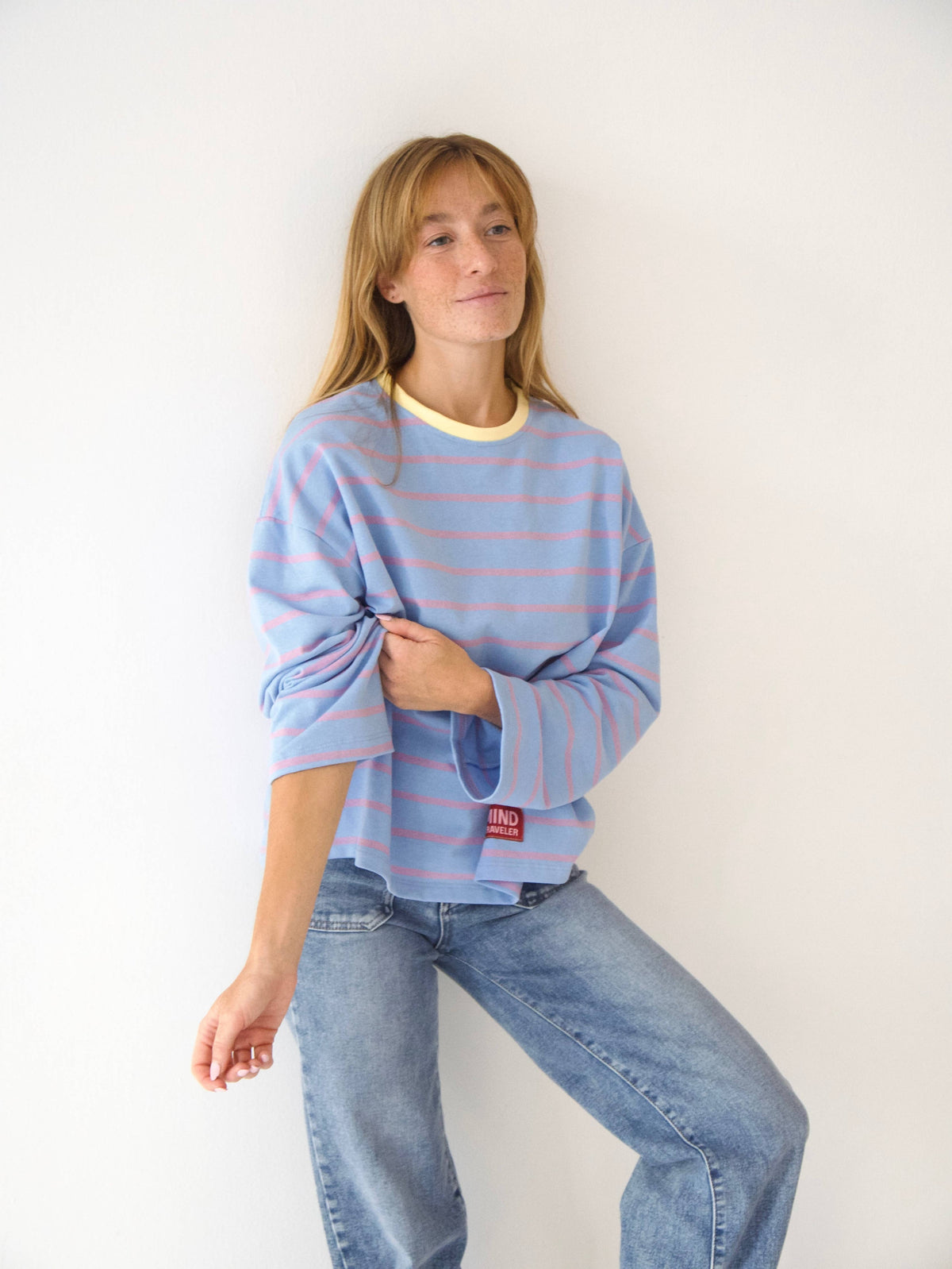 Míriam T-shirt Lavender and Sky Blue
