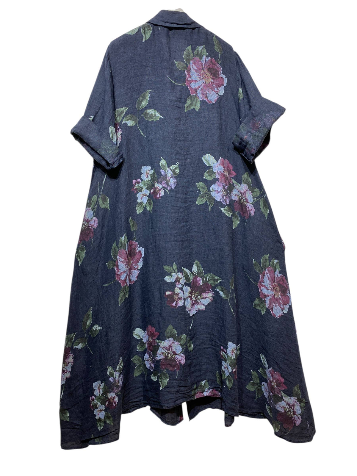 Floral Print Linen Duster