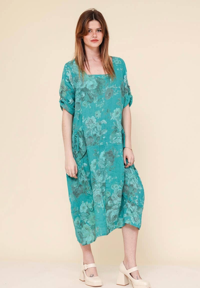 Floral Linen Dress