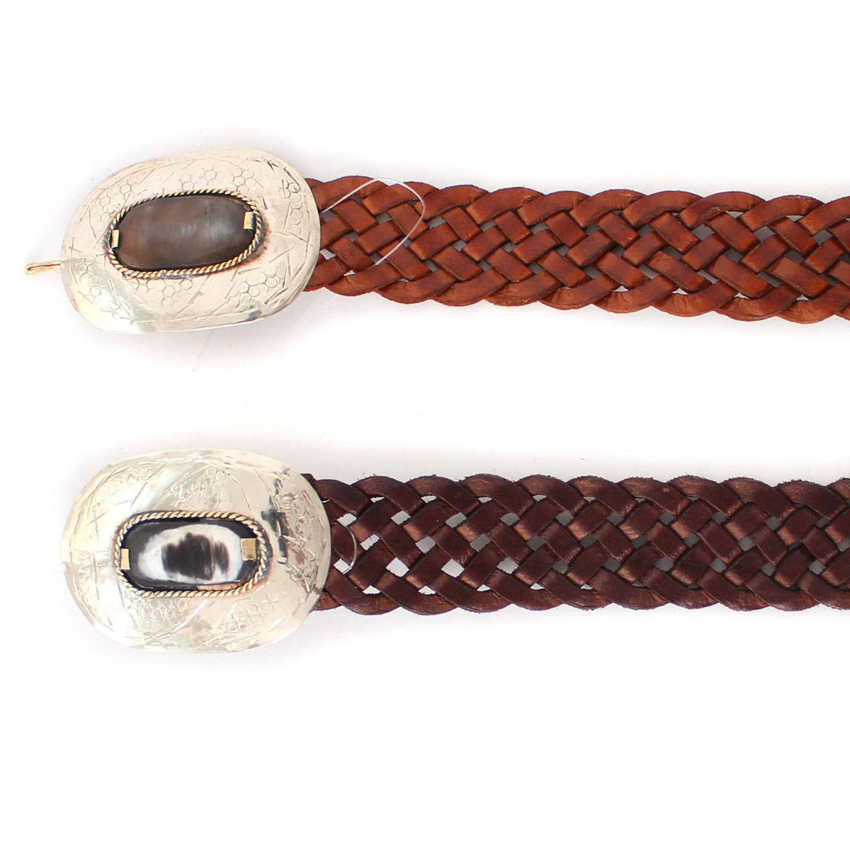 Thin Leather Belt with Oval Buckle - Small