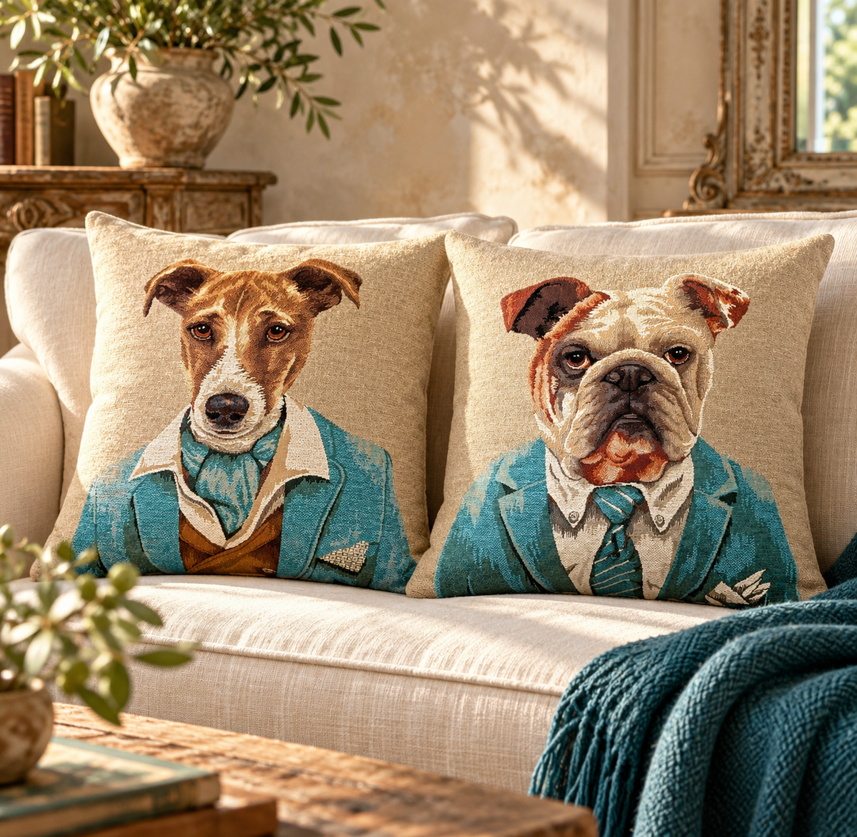 Decorative Pillow Cover Dandy English Bulldog