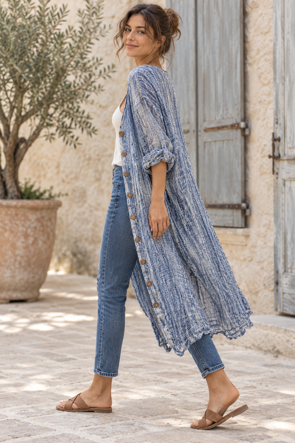 Purolinoitaliano Duster with Buttons