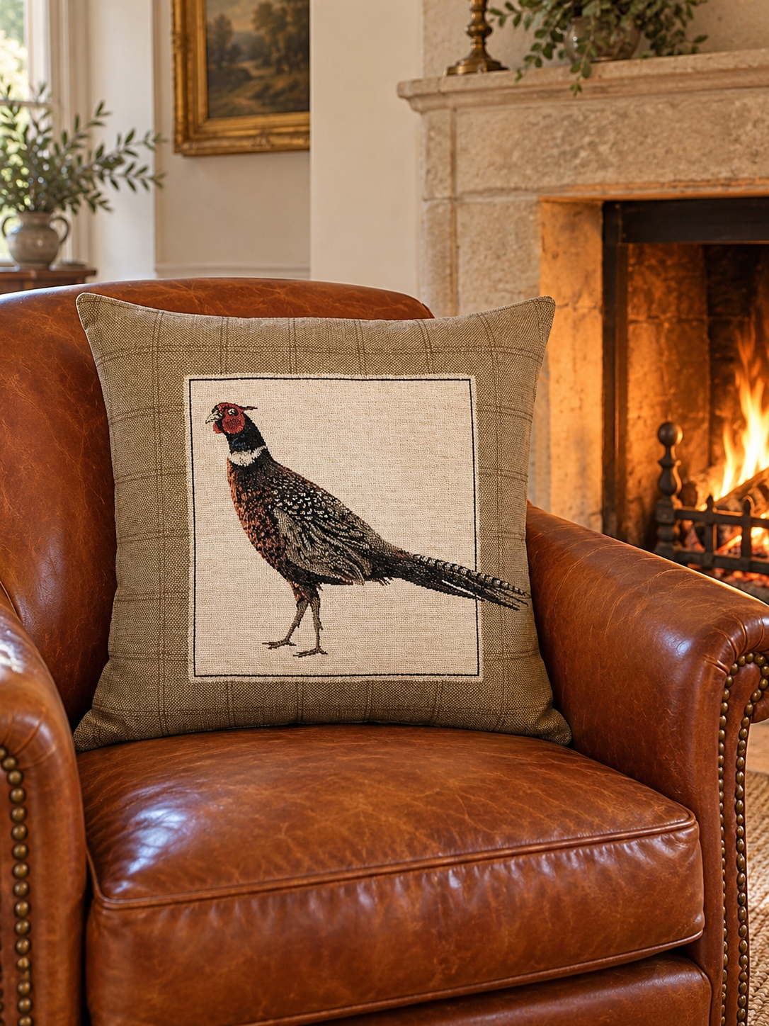 Decorative Pillow Cover Pheasant Tail Down