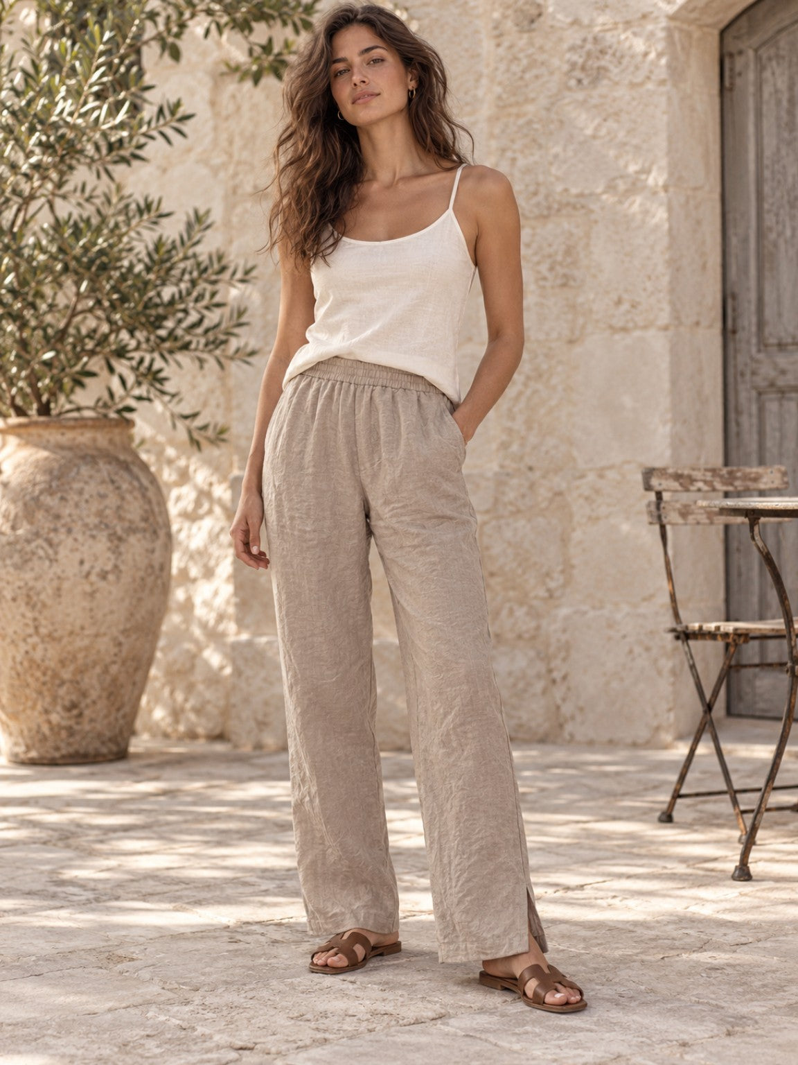 Purolinoitaliano Pants with split ankles