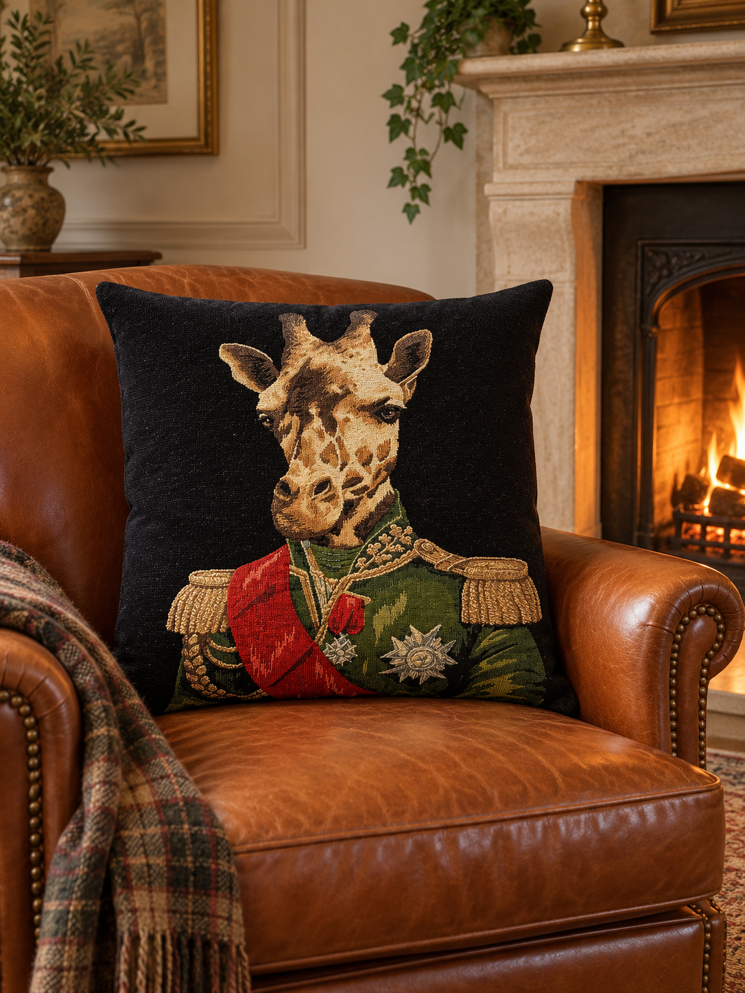 Giraffe Throw Pillow  Colonial Gifts Military Decor