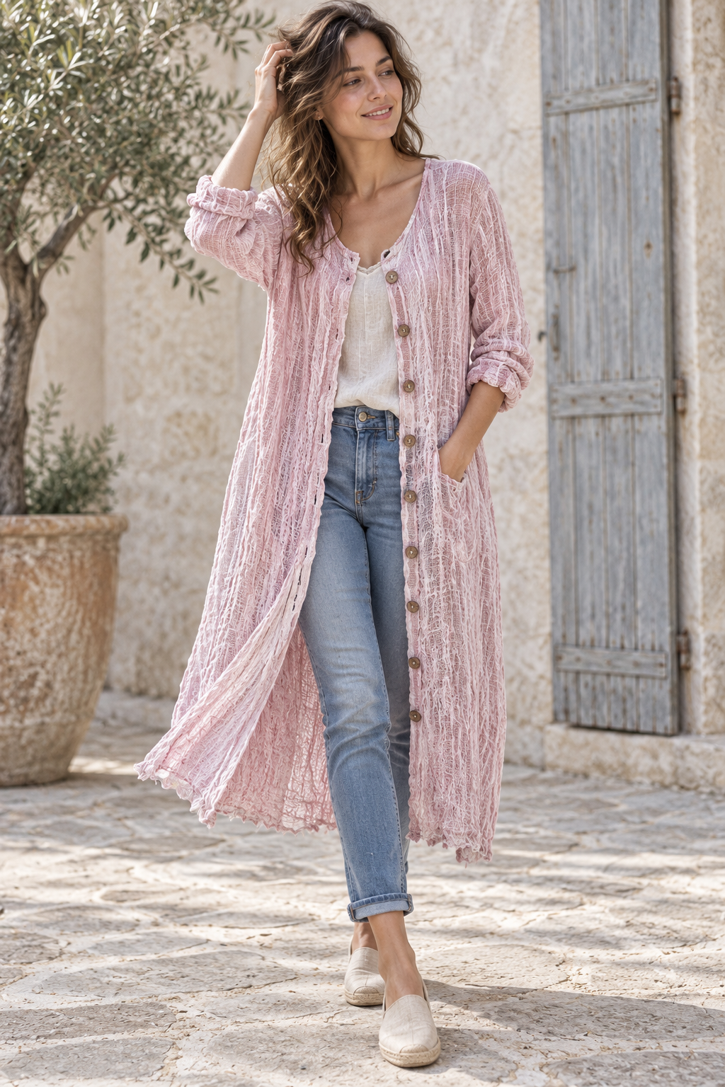 Purolinoitaliano Duster with Buttons