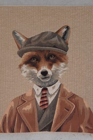 belgium tapestry cushion mr fox
