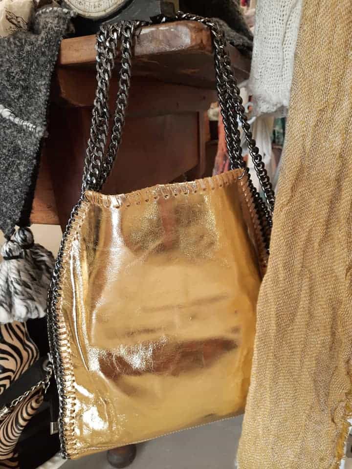 gold handbag