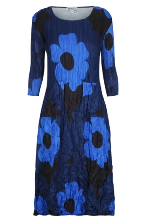 alquema 3/4 sleeve smash pocket dress indigo way
