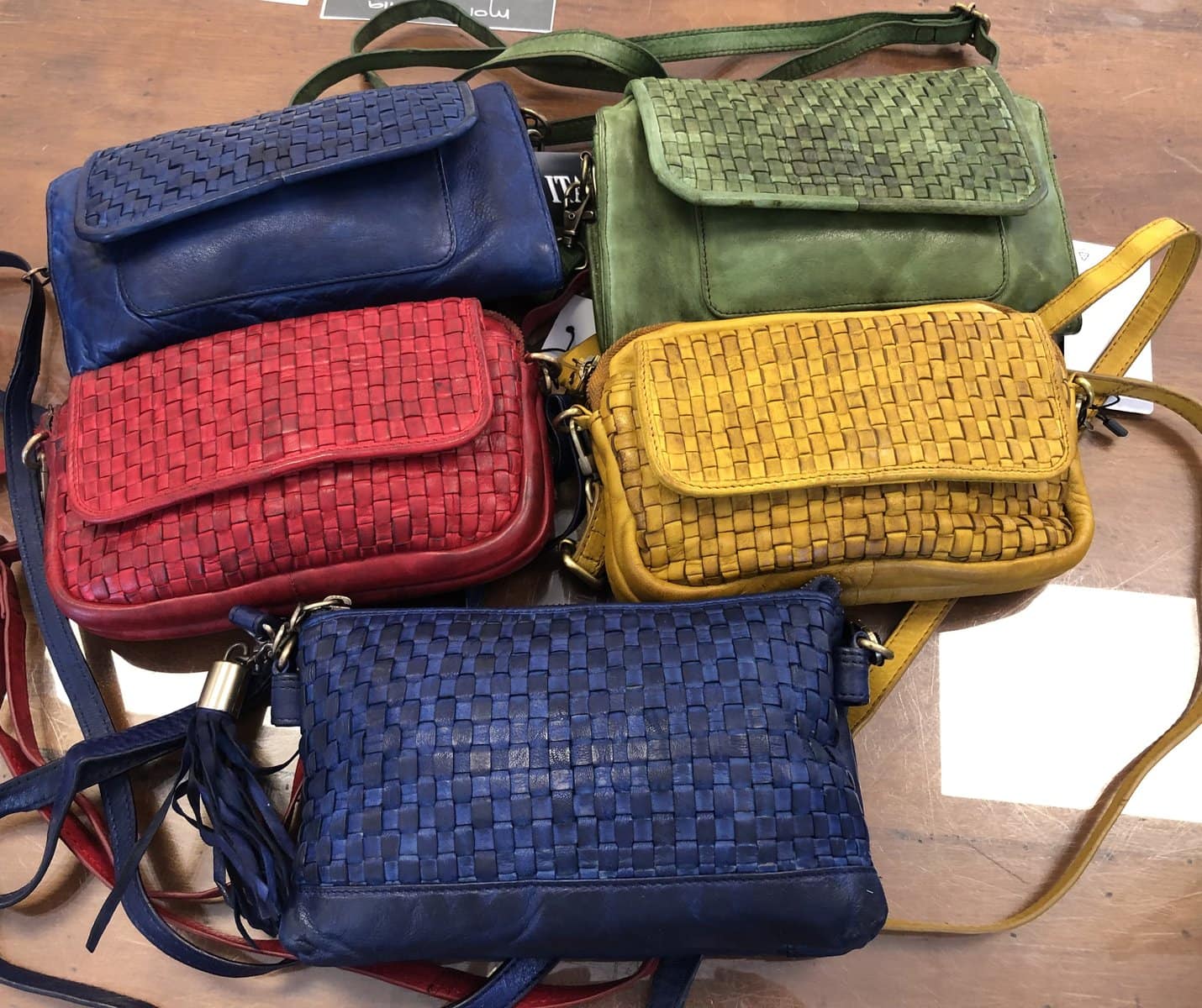 BELLIZZI BAG IN WOVEN ITALIAN LEATHER FOREST main image 1