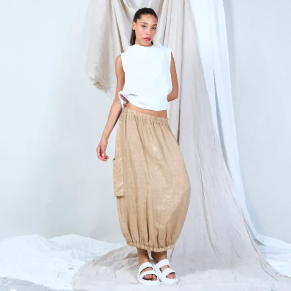 tulip linen skirt