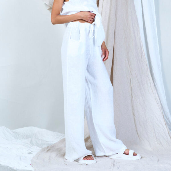 pure linen white trouser