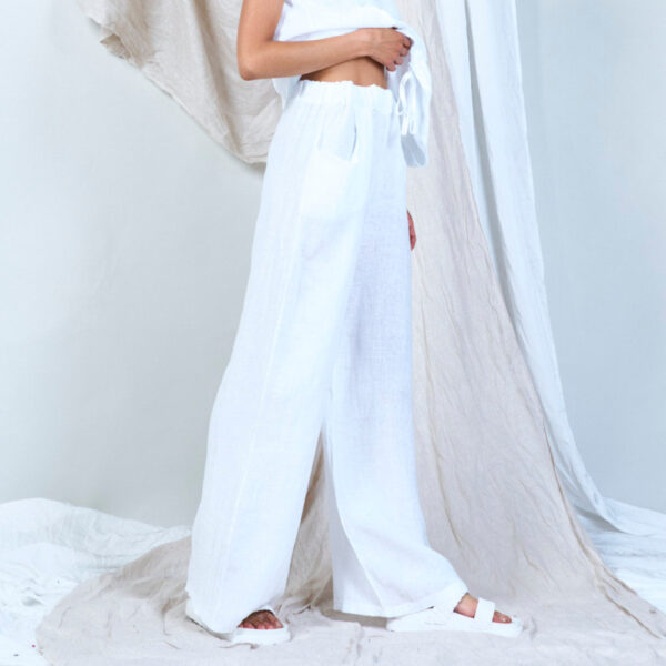 pure linen white trouser